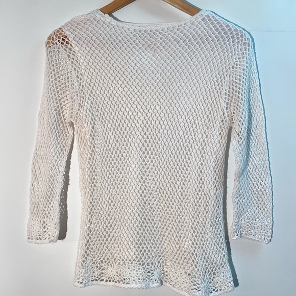 Croft & Barrow - pretty white Crochet top. Size S - Picture 2 of 11